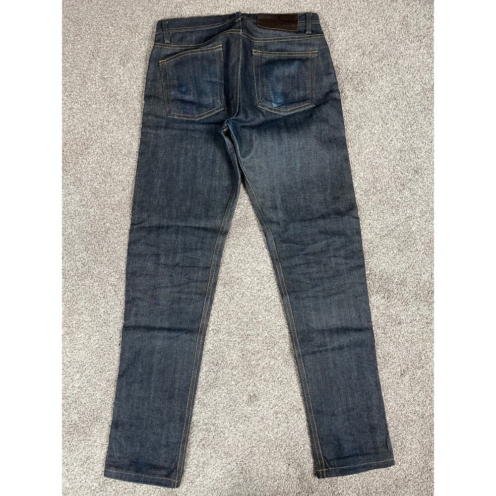 Naked & Famous Jeans‎ Mens 30 Weird Guy Twill Selvedge Dark Wash Button Fly Slim - Picture 2 of 14